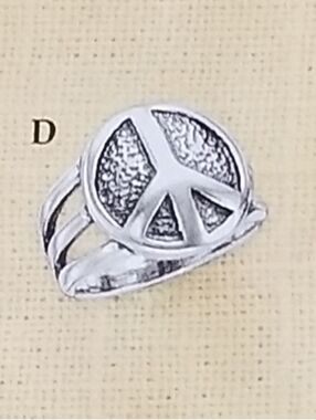 Silpada Oxidized Sterling Peace Sign Ring R2004 size 8